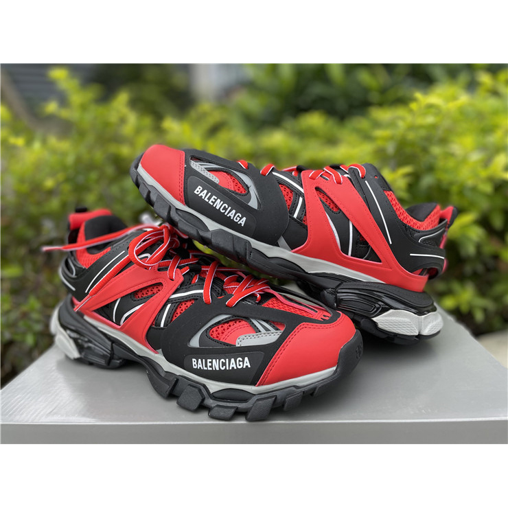 Balenciaga Track Sneakers In Red Grey Black - DopestKickz