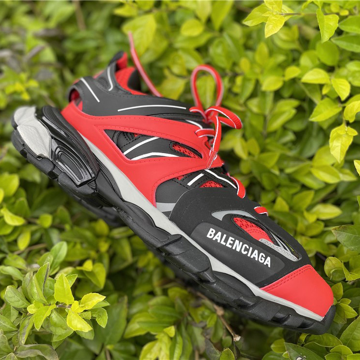 Balenciaga Track Sneakers In Red Grey Black - DopestKickz