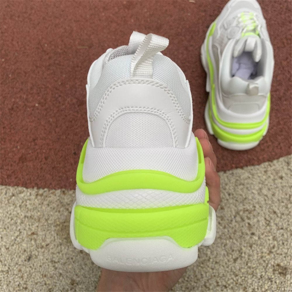Balenciaga Triple S In  Fluorescent Green And White - DopestKickz