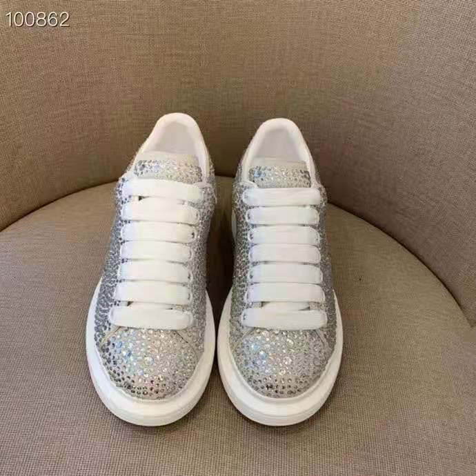 Alexander Mqueen Silver Sneakers     - DopestKickz
