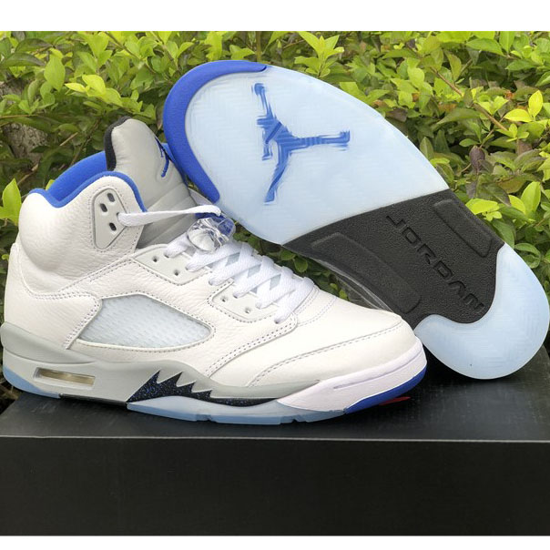 Air Jordan 5“Stealth 2.0” White And Blue Sneaker - DopestKickz
