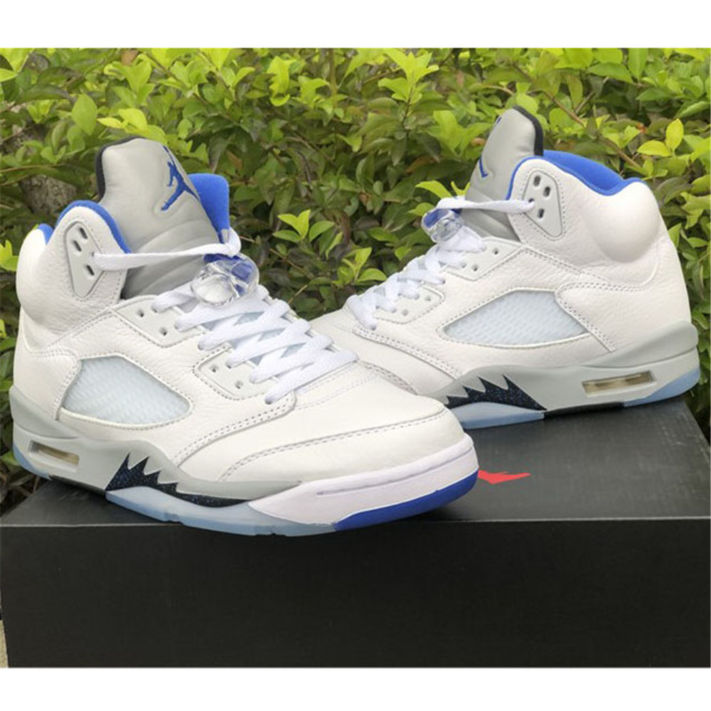 Air Jordan 5“Stealth 2.0” White And Blue Sneaker - DopestKickz