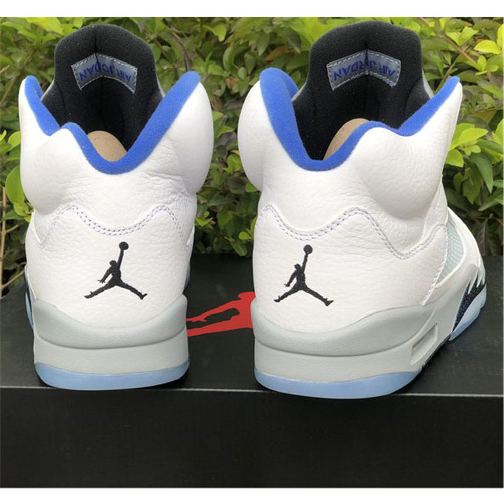 Air Jordan 5“Stealth 2.0” White And Blue Sneaker - DopestKickz