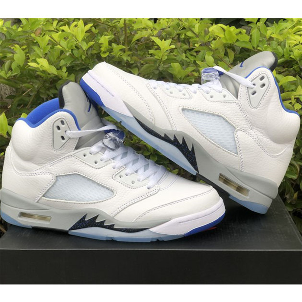 Air Jordan 5“Stealth 2.0” White And Blue Sneaker - DopestKickz
