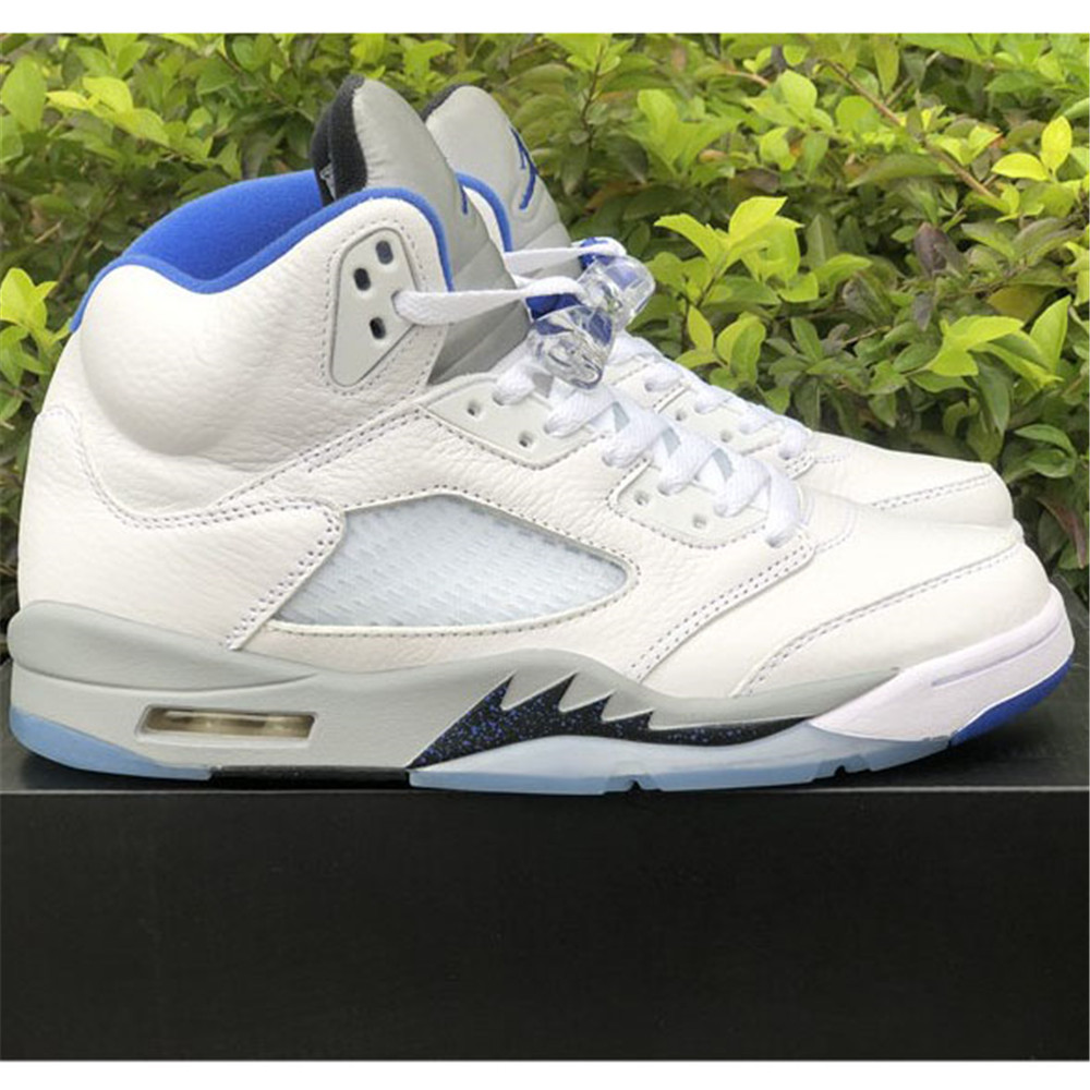 Air Jordan 5“Stealth 2.0” White And Blue Sneaker - DopestKickz