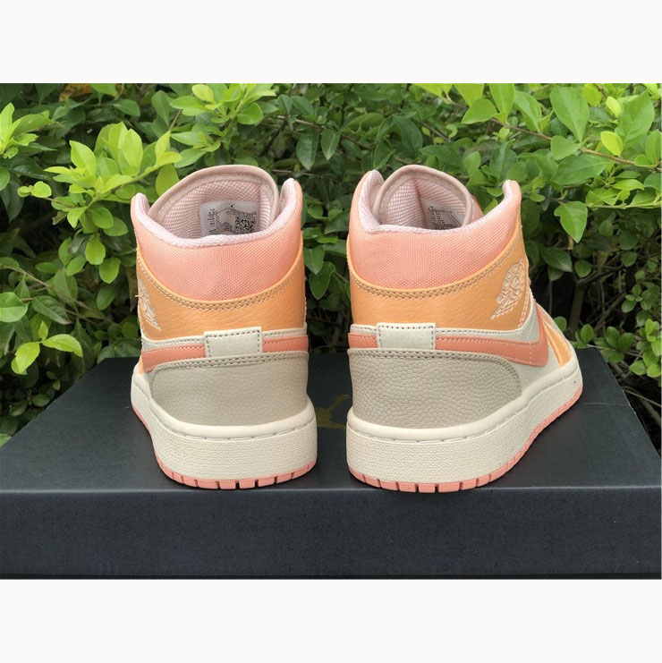 Jordan  Pink Orange Stitching Air  1 Mid - DopestKickz