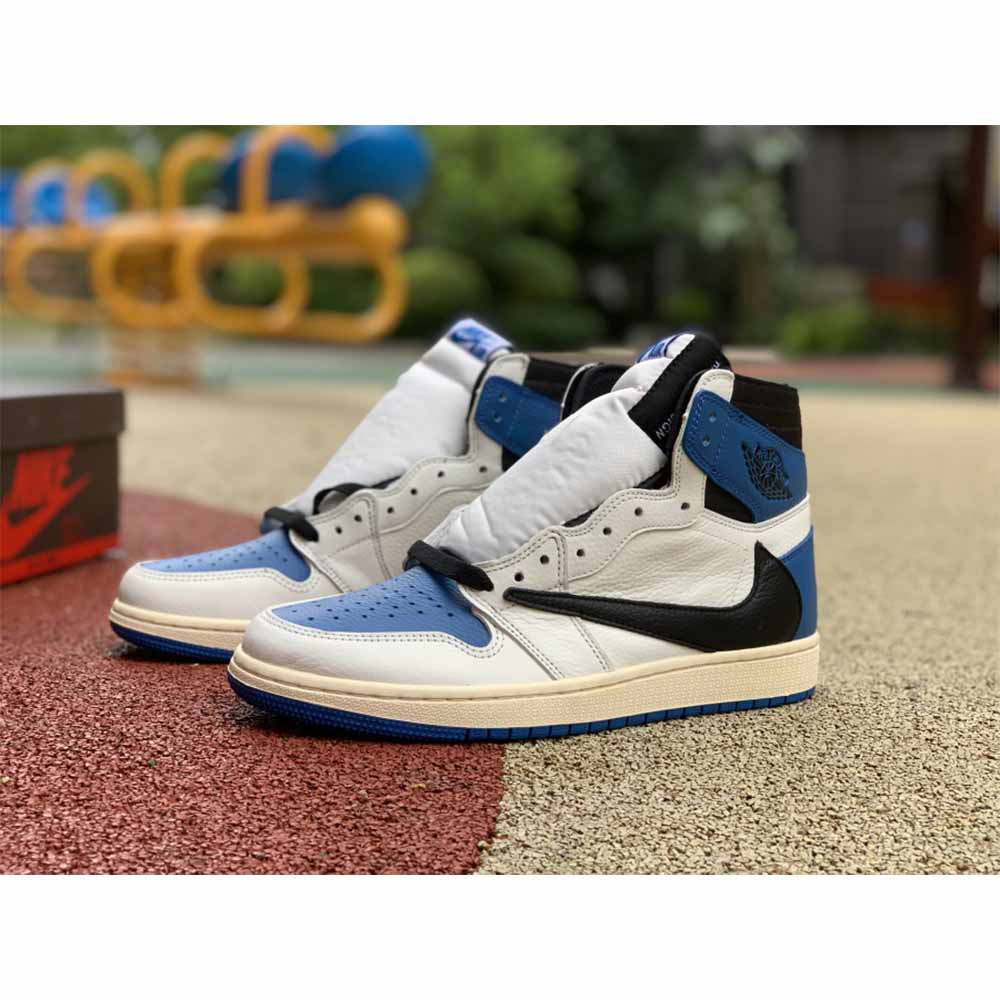 Jordan Travis Scott X Fragment X AJ1 High OG SP “Military Blue” - DopestKickz