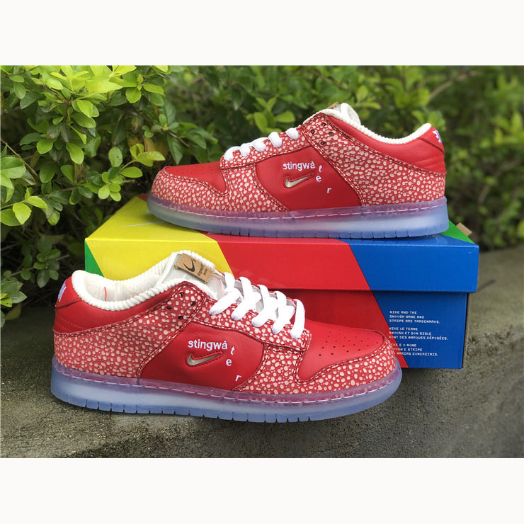 Stingwater X Nike SB Dunk Low Bright Red - DopestKickz