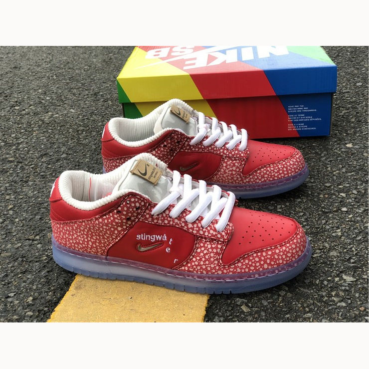 Stingwater X Nike SB Dunk Low Bright Red - DopestKickz