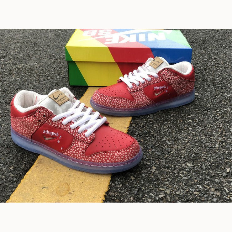 Stingwater X Nike SB Dunk Low Bright Red - DopestKickz
