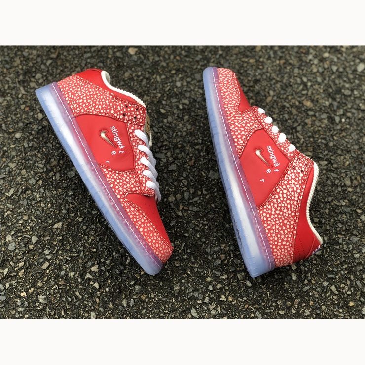 Stingwater X Nike SB Dunk Low Bright Red - DopestKickz