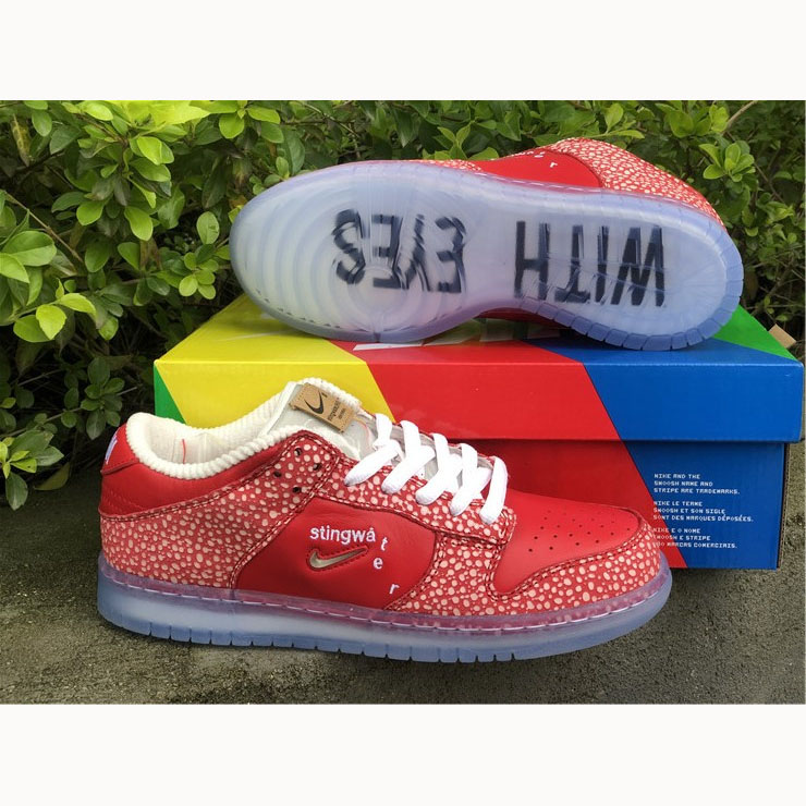 Stingwater X Nike SB Dunk Low Bright Red - DopestKickz