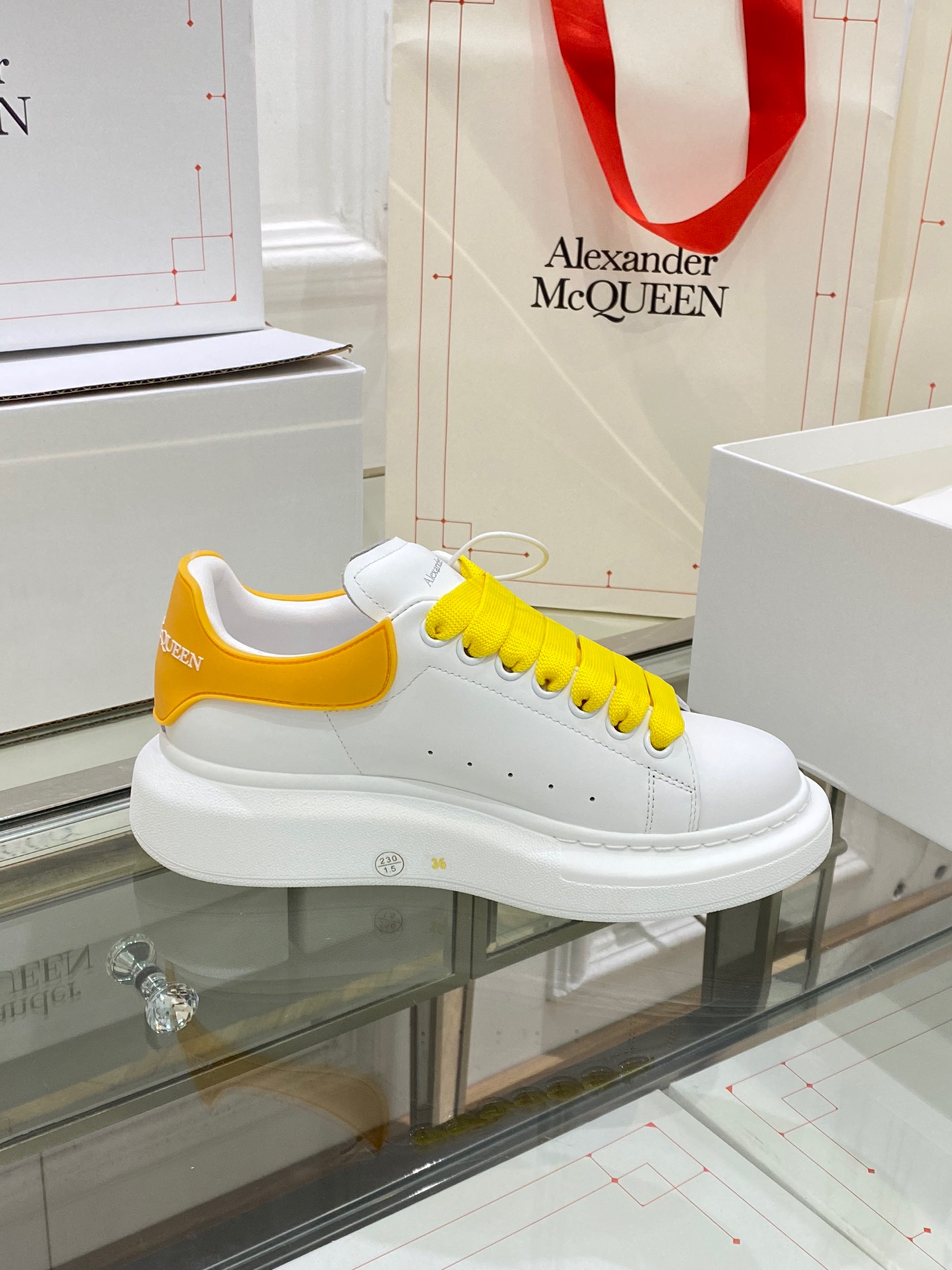 Alexander Mqueen Low-Top Air Platform Leather Sneakers    - DopestKickz