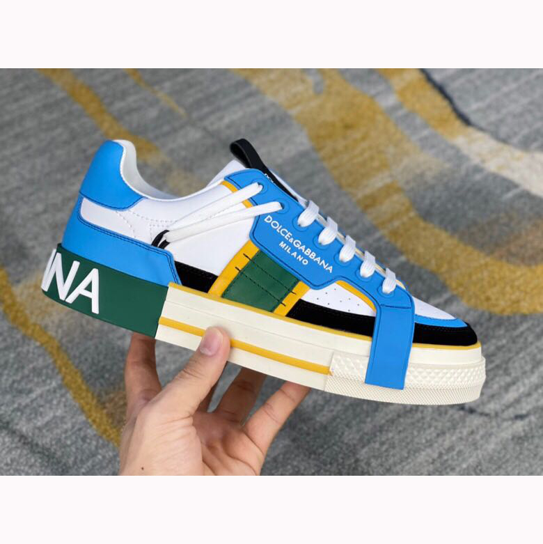 Dolce & Gabbana Calfskin 2Zero Custom Sneakers In Blue - DopestKickz