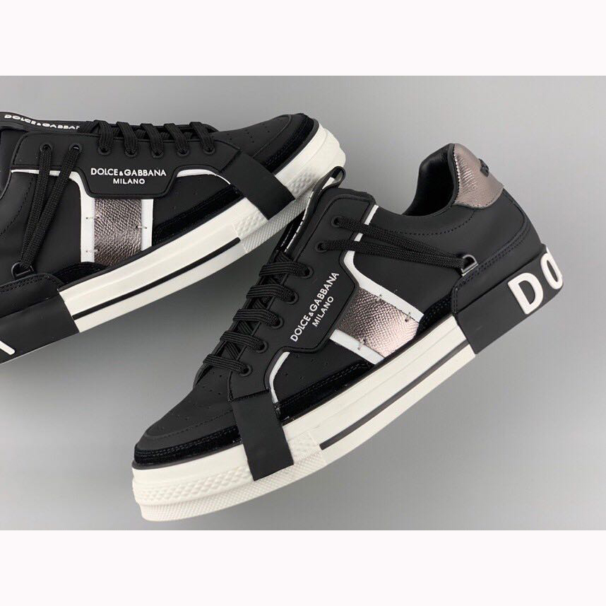 Dolce & Gabbana Calfskin 2Zero Custom Sneakers In Black - DopestKickz