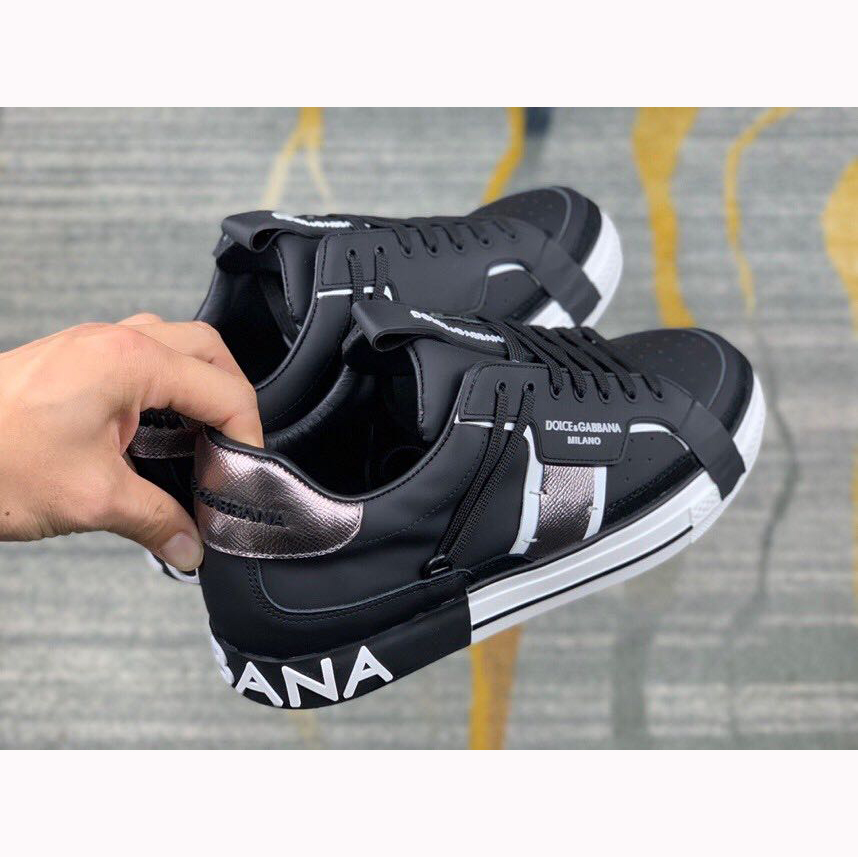 Dolce & Gabbana Calfskin 2Zero Custom Sneakers In Black - DopestKickz