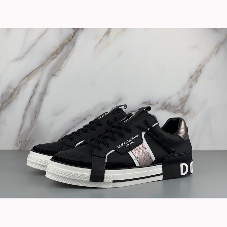 Dolce & Gabbana Calfskin 2Zero Custom Sneakers In Black - DopestKickz