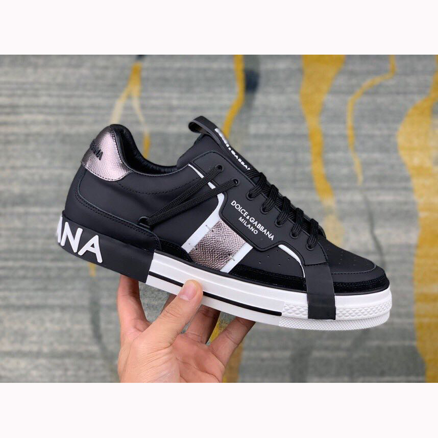 Dolce & Gabbana Calfskin 2Zero Custom Sneakers In Black - DopestKickz