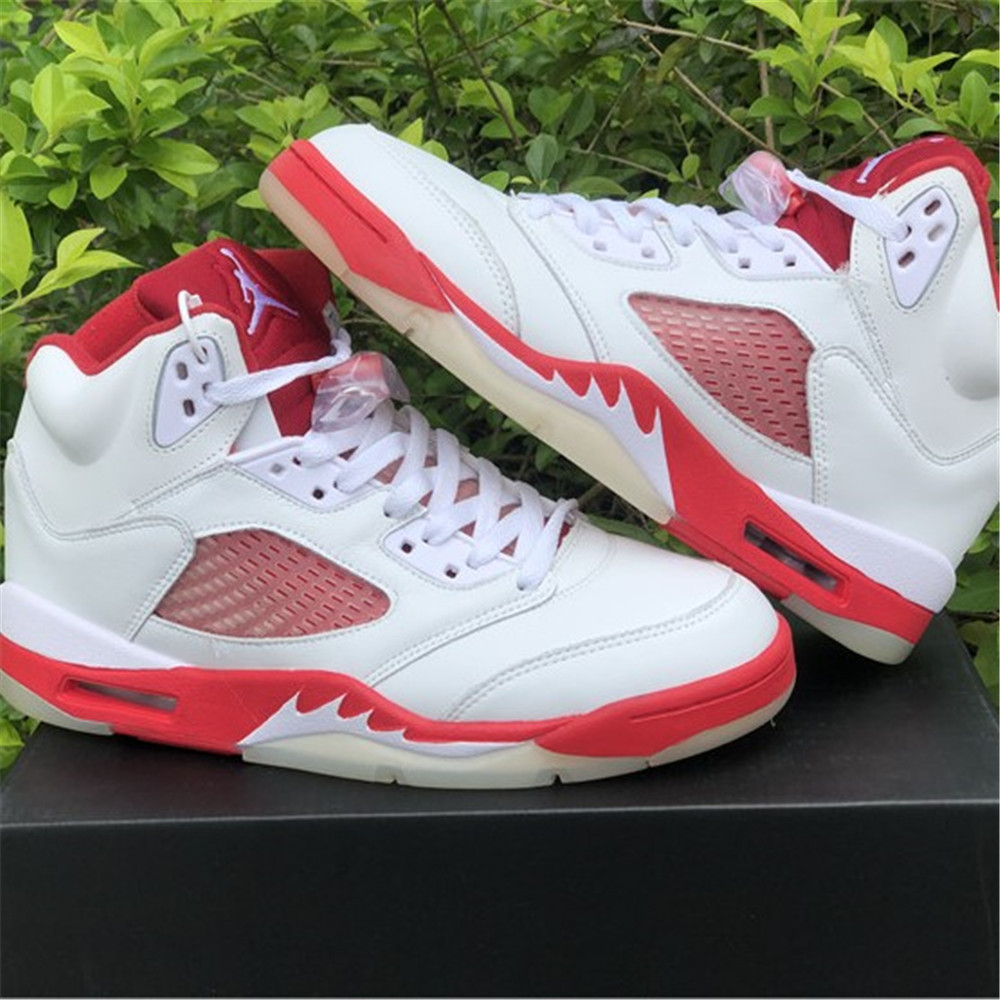Jordan AJ 5 Retro GS Pink Foam Sneaker 440892-106 (Red&White) - DopestKickz