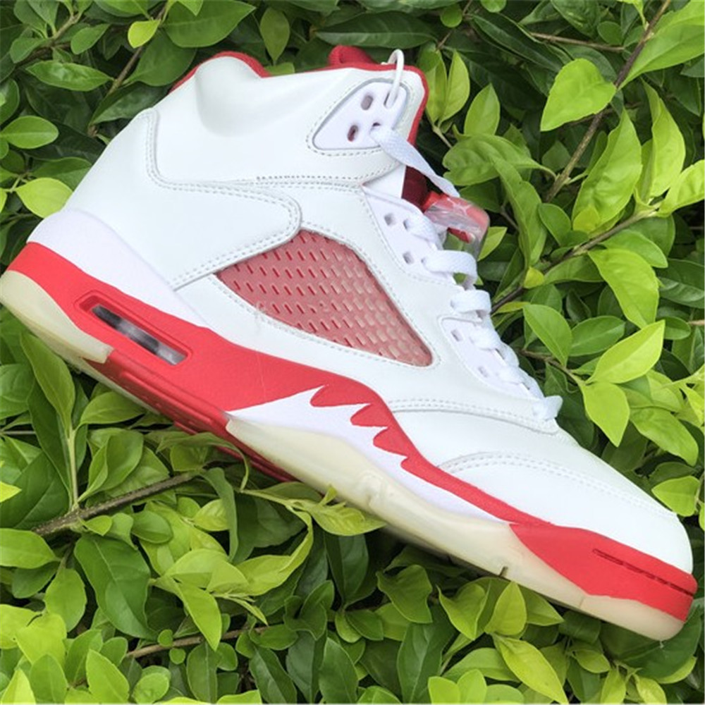 Jordan AJ 5 Retro GS Pink Foam Sneaker 440892-106 (Red&White) - DopestKickz