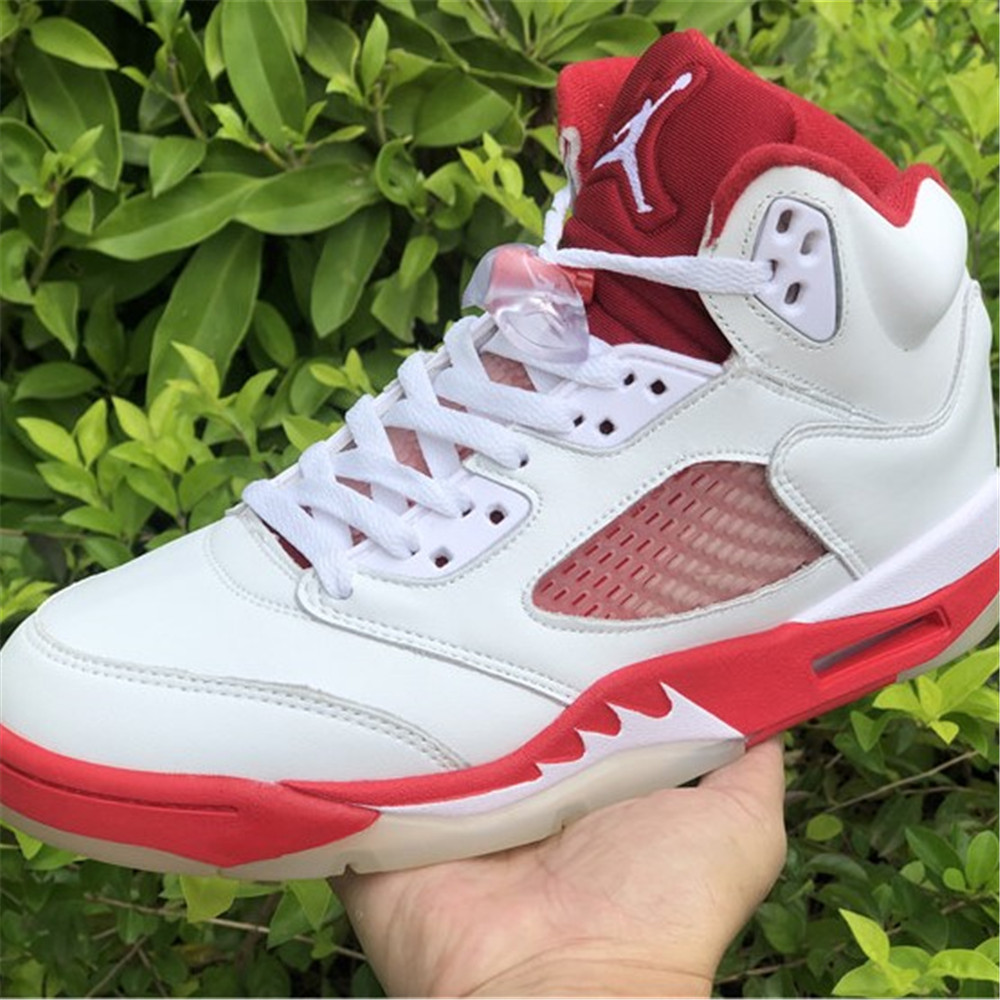Jordan AJ 5 Retro GS Pink Foam Sneaker 440892-106 (Red&White) - DopestKickz