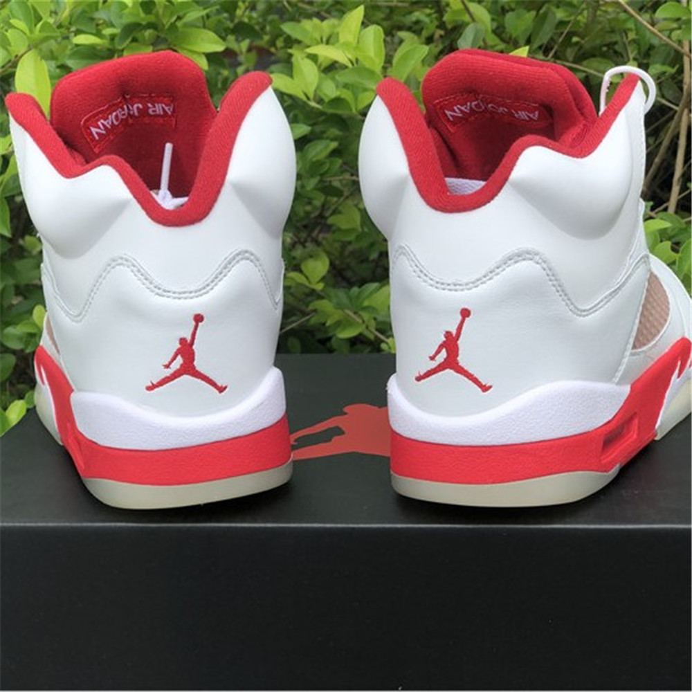 Jordan AJ 5 Retro GS Pink Foam Sneaker 440892-106 (Red&White) - DopestKickz