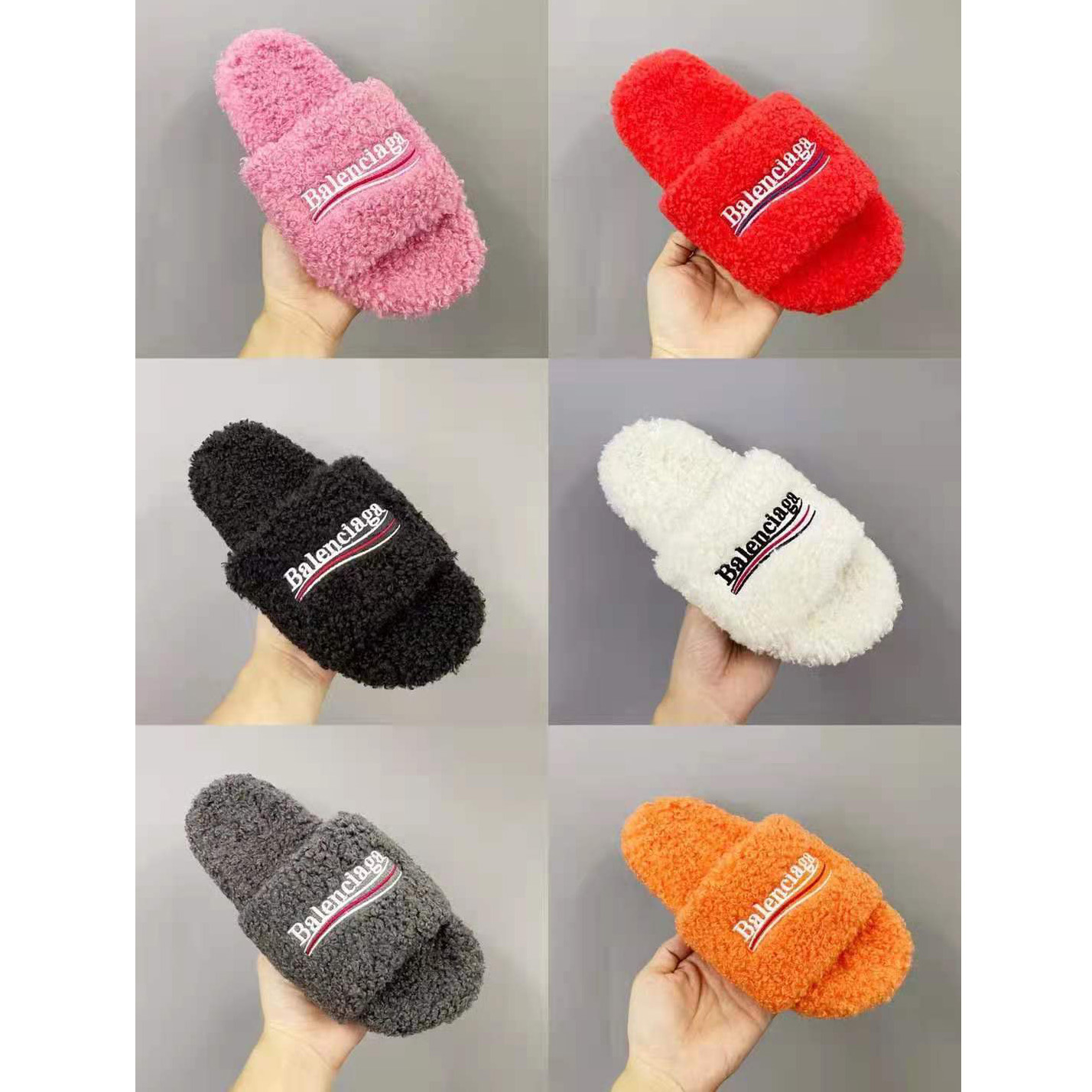Balenciaga Men's Furry Slide Sandal - DopestKickz