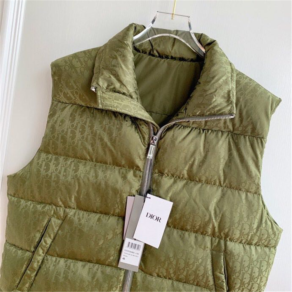 Dior Reflective Down Puffer Jacket With Dior Oblique Print In Silver Grey - DopestKickz