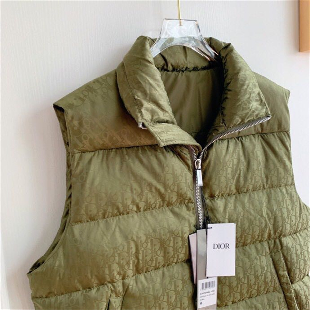 Dior Reflective Down Puffer Jacket With Dior Oblique Print In Silver Grey - DopestKickz
