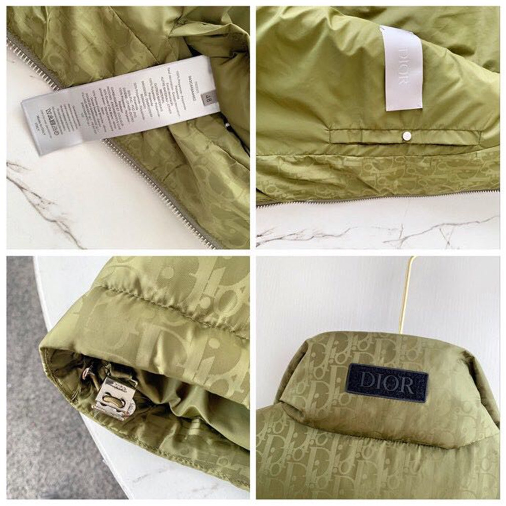 Dior Reflective Down Puffer Jacket With Dior Oblique Print In Silver Grey - DopestKickz