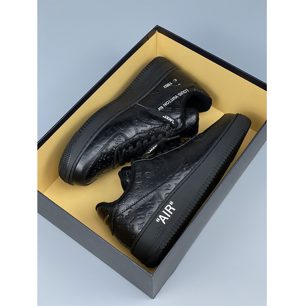 Louis Vuitton X Nike Air Force 1 Sneaker All Black - DopestKickz