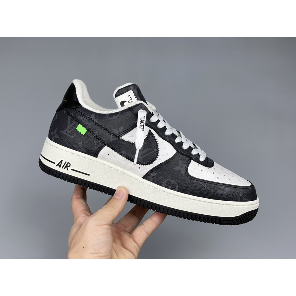 Louis Vuitton X Nike Air Force 1 Sneaker Black And White - DopestKickz