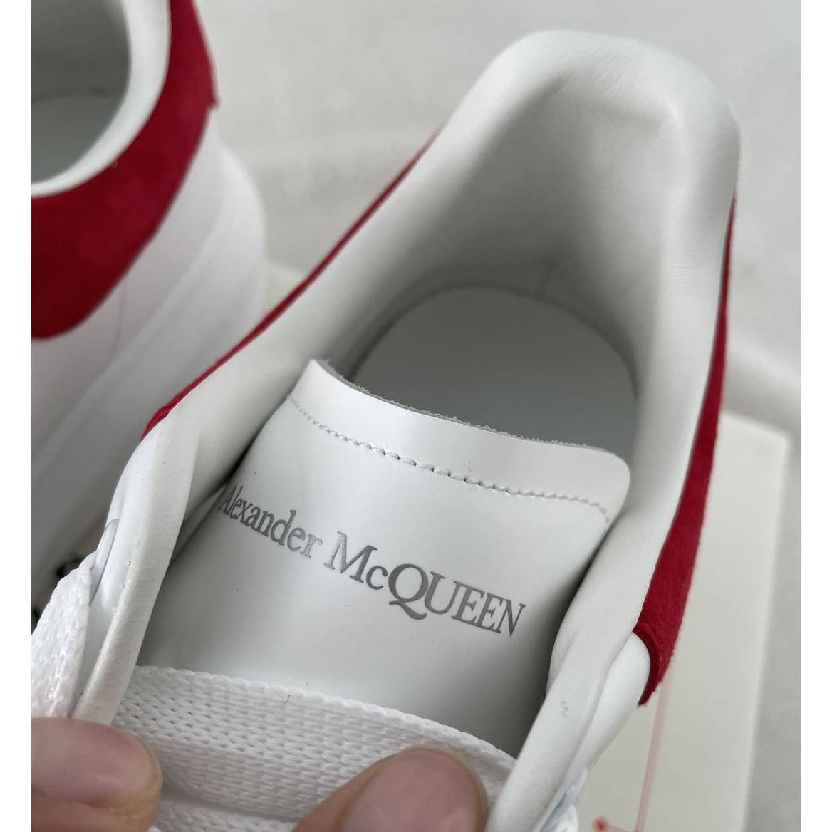 Alexander Mcqueen Leather Exaggerated-Sole Sneakers (Suede Red Back ) - DopestKickz
