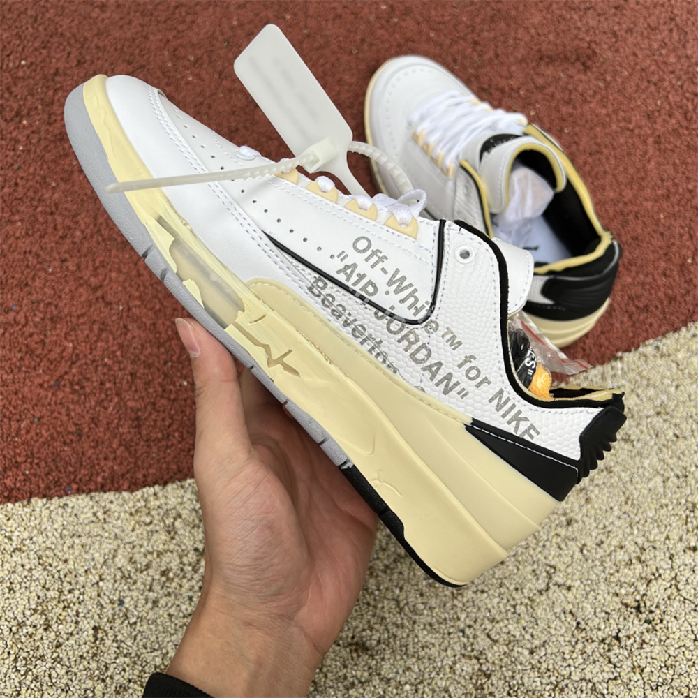 Jordan Offwhite X AJ2 Low “White/Black” Sneakers - DopestKickz