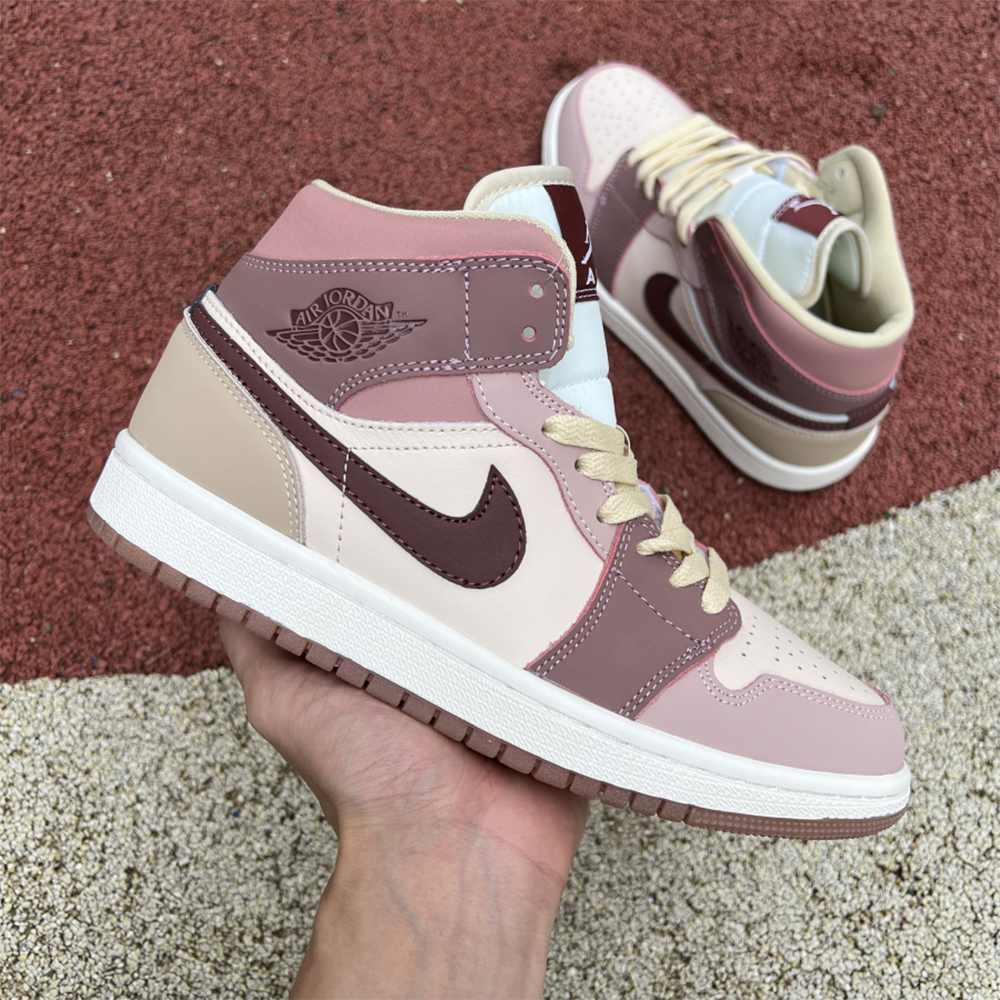 Jordan AJ1 Mid Dusty Pink Sneaker - DopestKickz