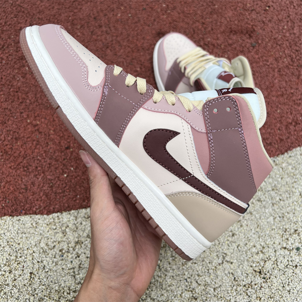 Jordan AJ1 Mid Dusty Pink Sneaker - DopestKickz