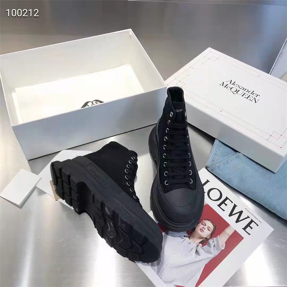 Alexander Mqueen  Black High Top Sneakers - DopestKickz