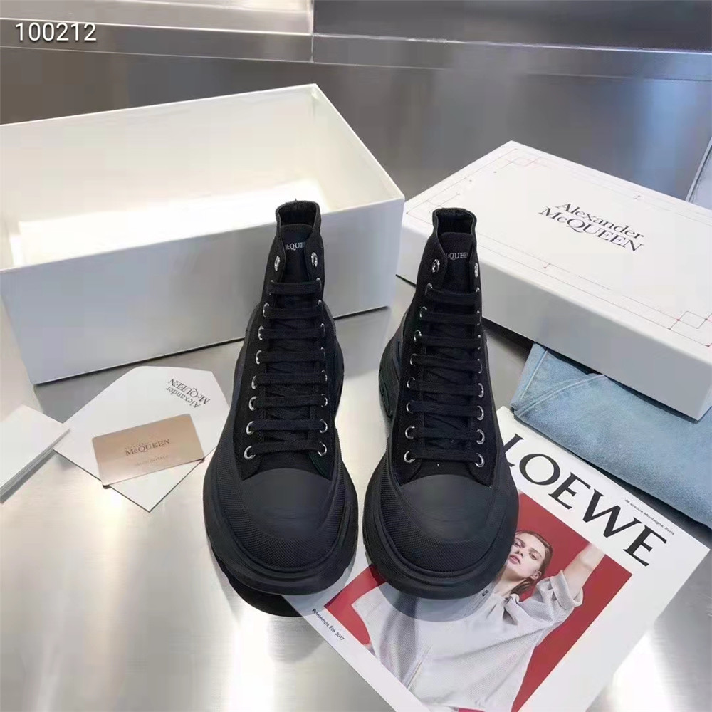 Alexander Mqueen  Black High Top Sneakers - DopestKickz
