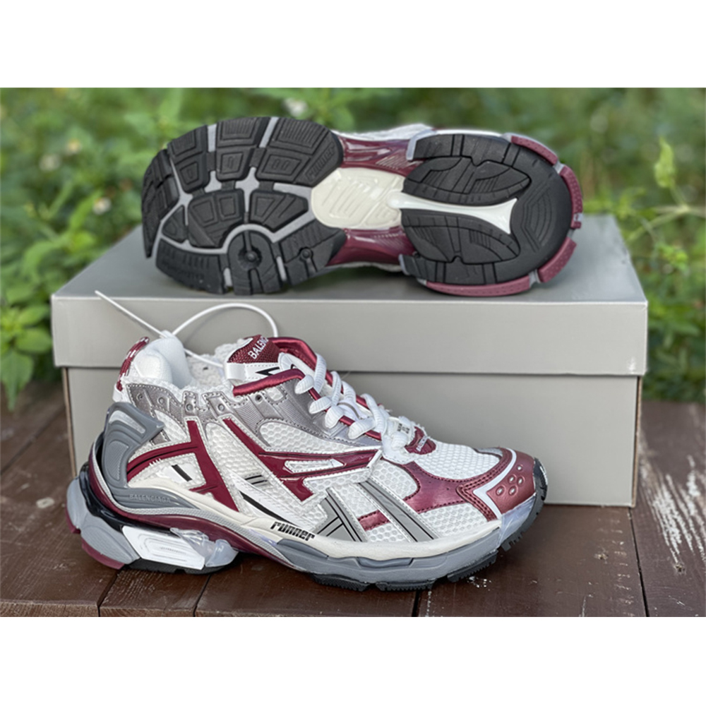 Balenciaga Runner Sneaker In Burgundy - DopestKickz