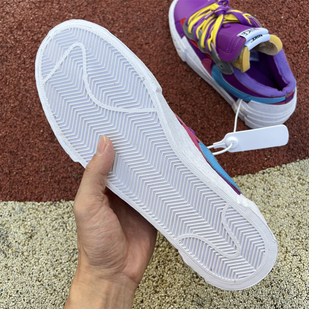Kaws X Sacai X Nike Blazer Purple Sneakers  - DopestKickz