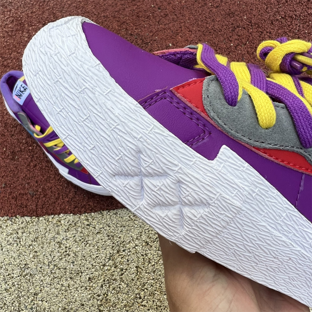 Kaws X Sacai X Nike Blazer Purple Sneakers  - DopestKickz
