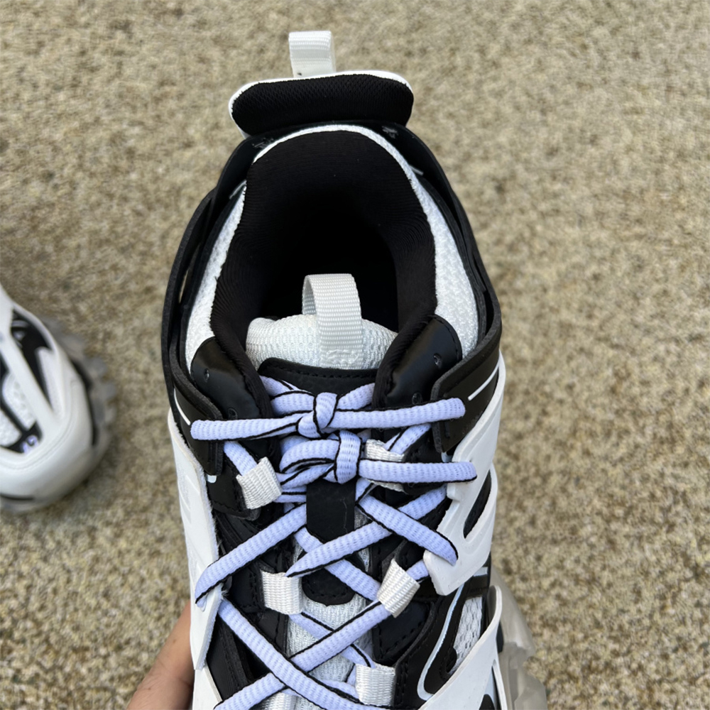 Balenciaga Men's Track Trainers Clear Sole In White - DopestKickz