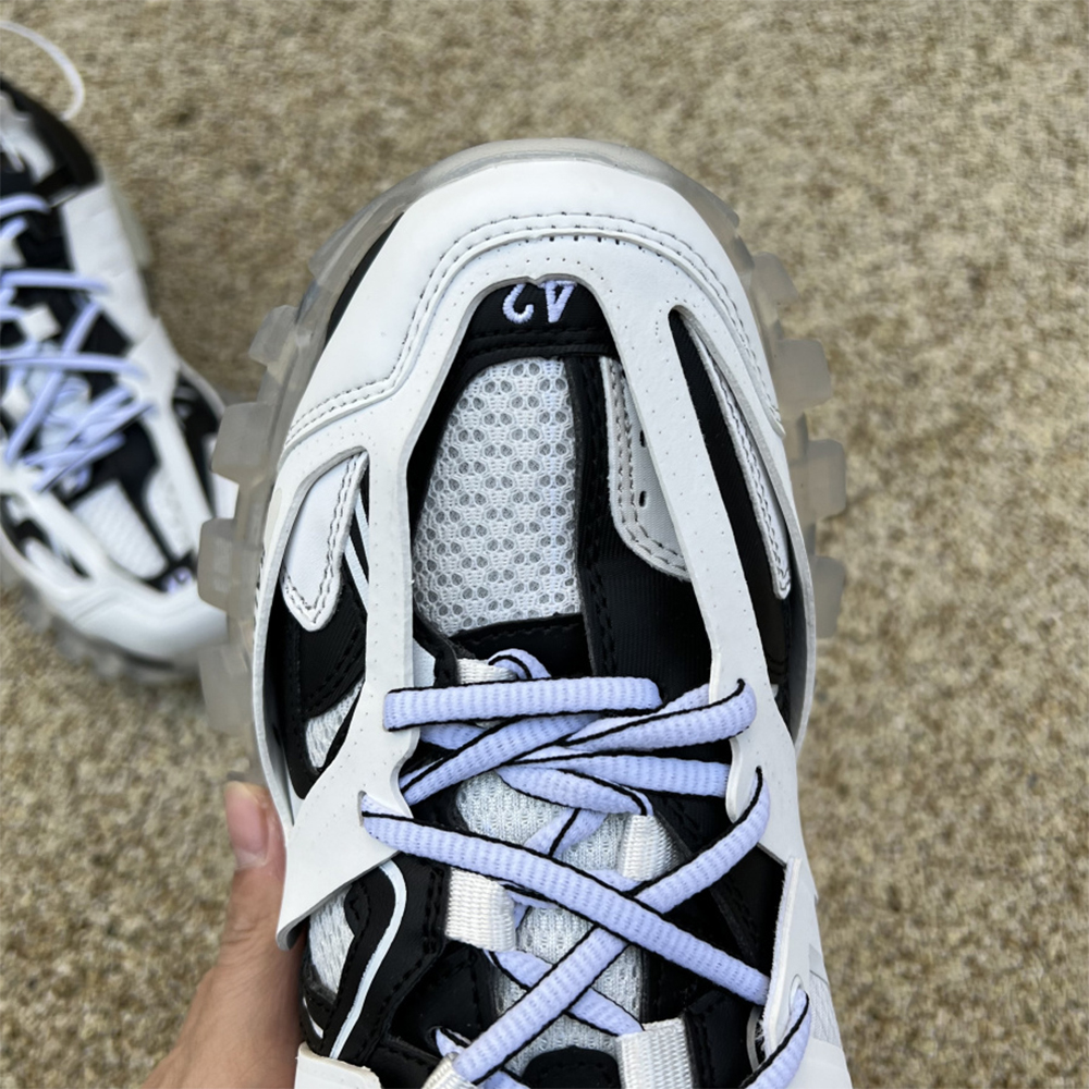 Balenciaga Men's Track Trainers Clear Sole In White - DopestKickz