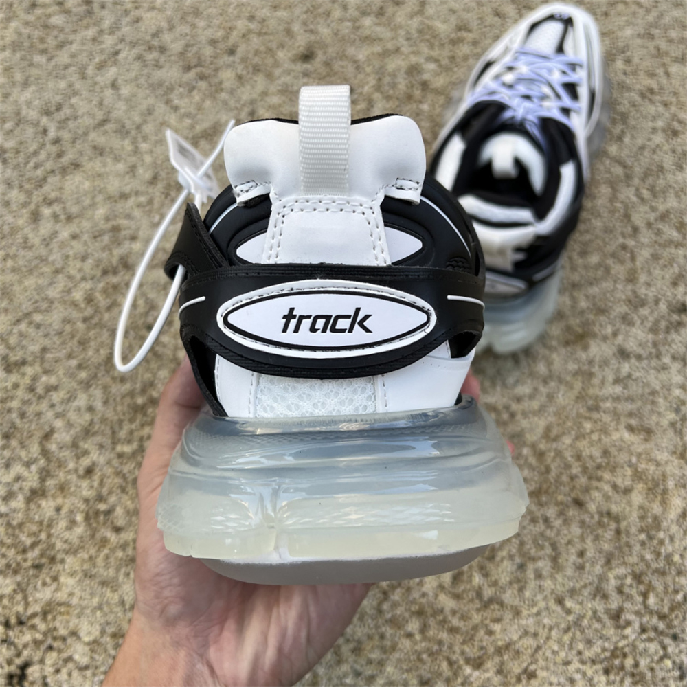 Balenciaga Men's Track Trainers Clear Sole In White - DopestKickz