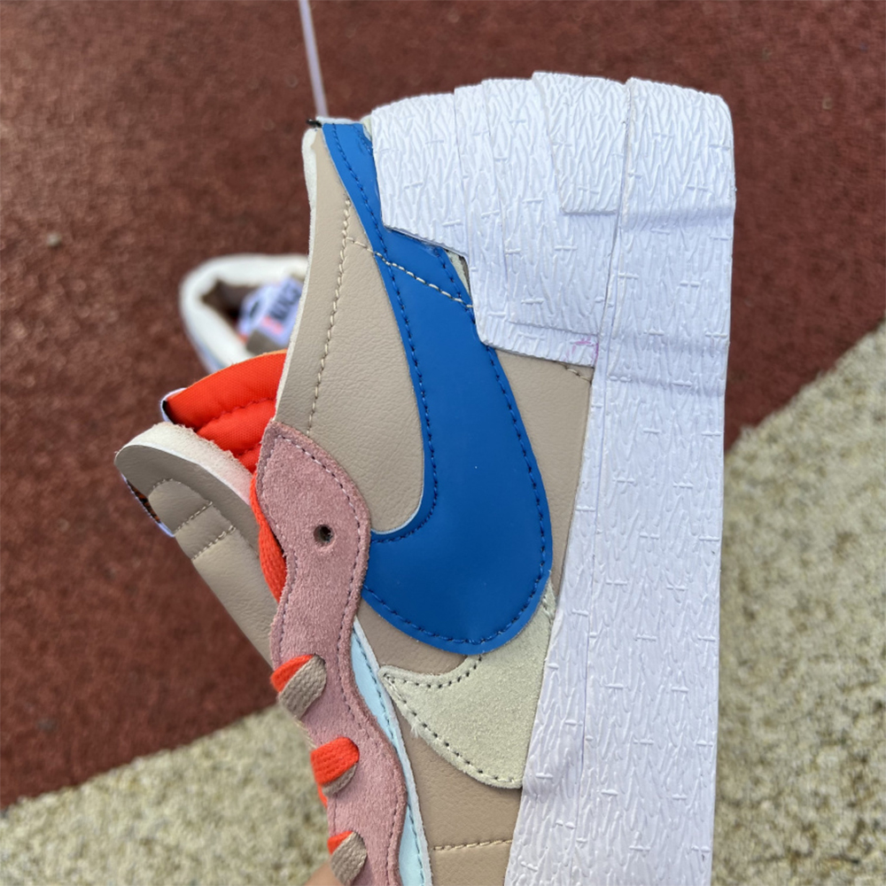 Kaws X Sacai X Nike Blazer Khaki Sneakers - DopestKickz