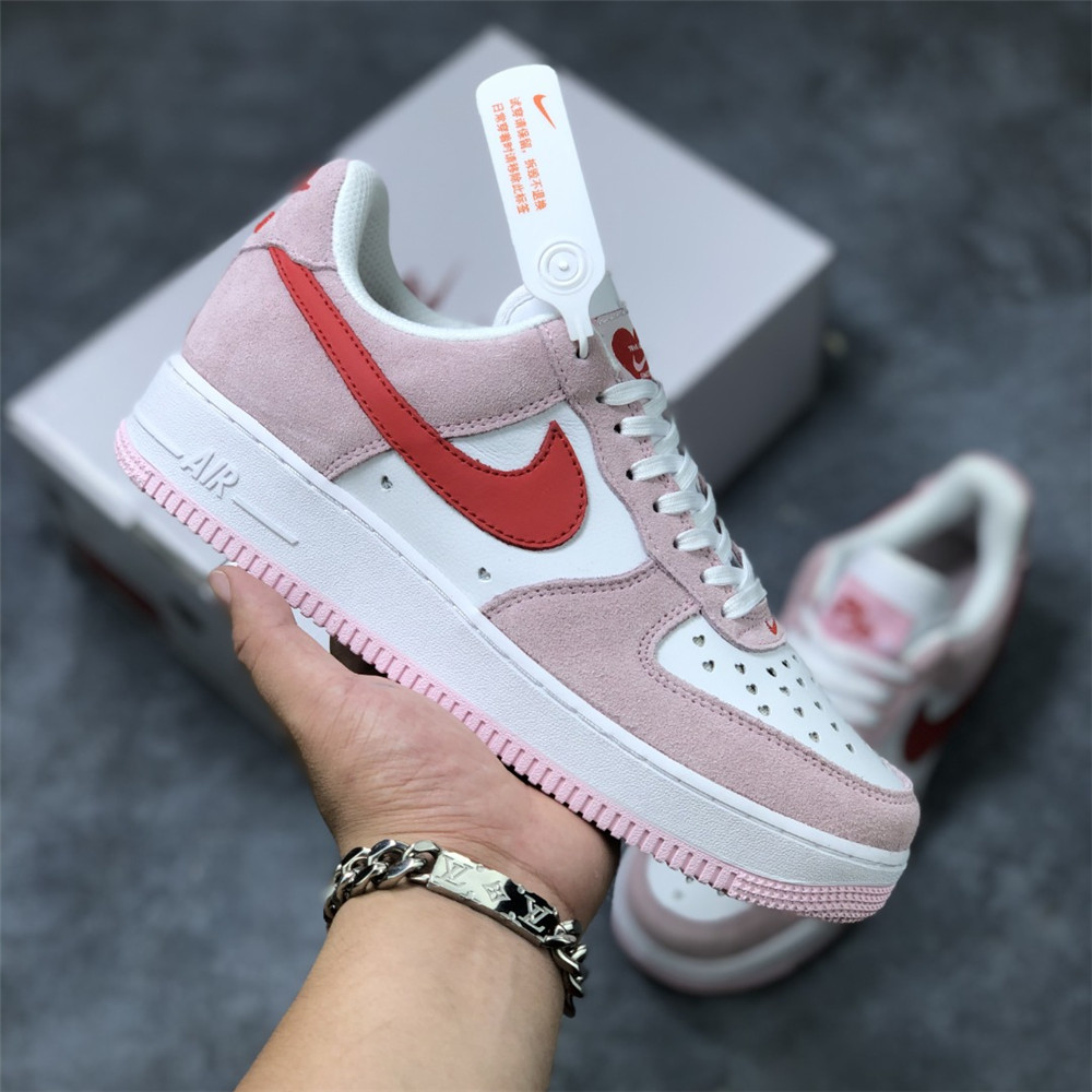Nike Air Force Pink Valentine Sneaker - DopestKickz