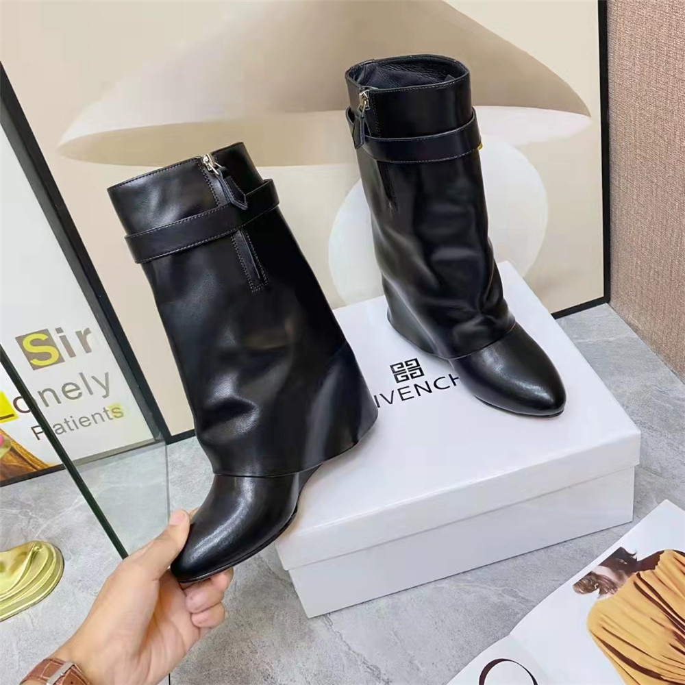Givenchy Shark Lock Pant Boots In Leather - DopestKickz