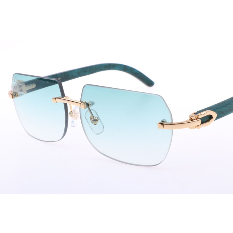 Cartier  8300818 Engrave Lens Wood Sunglasses In Silver Brown - DopestKickz
