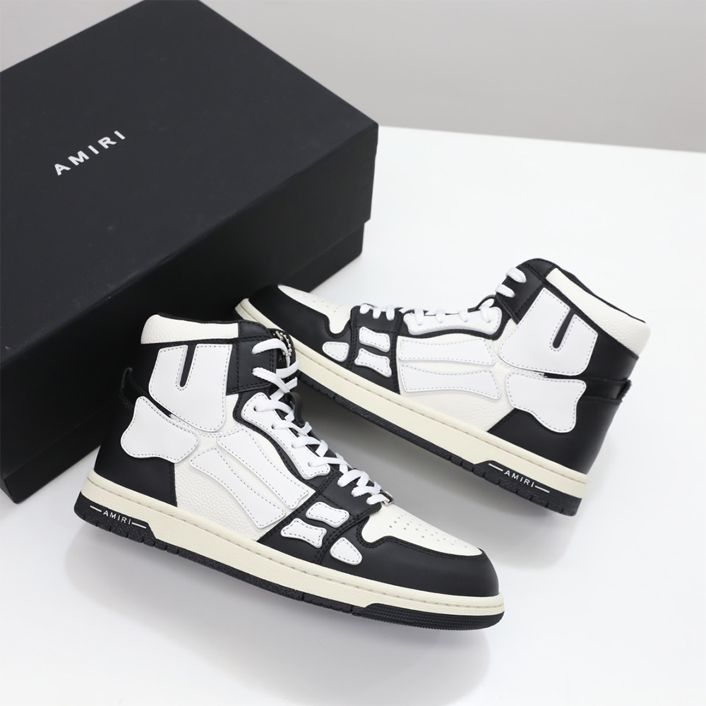 Amiri Skel-Top Hi Sneaker White/Black - DopestKickz