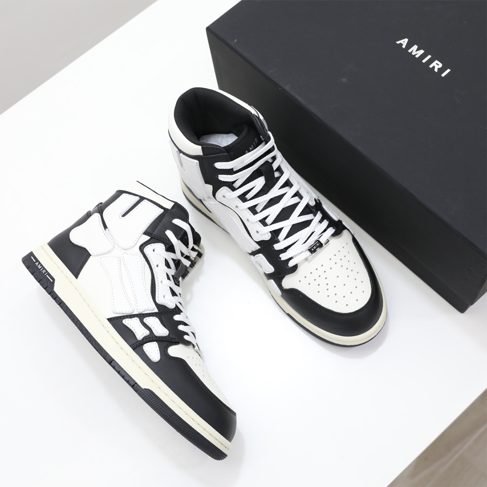 Amiri Skel-Top Hi Sneaker White/Black - DopestKickz